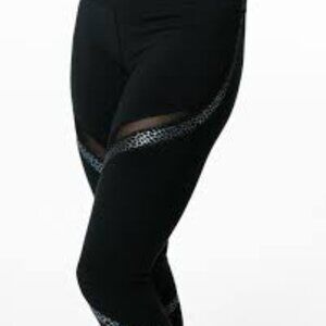 ZYIA Black Reflective Serpent‎ Hi-Rise Legging Sz 6-8
